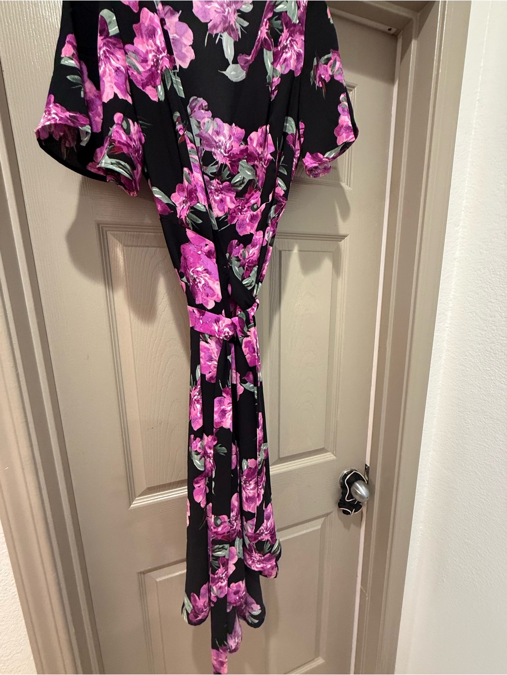 Forever 21 Black Maxi Dress with Pink Floral Print